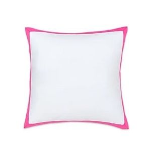 2 NEW Southern Tide Kiawah Floral Euro Square Shams White with pink ribbon trim